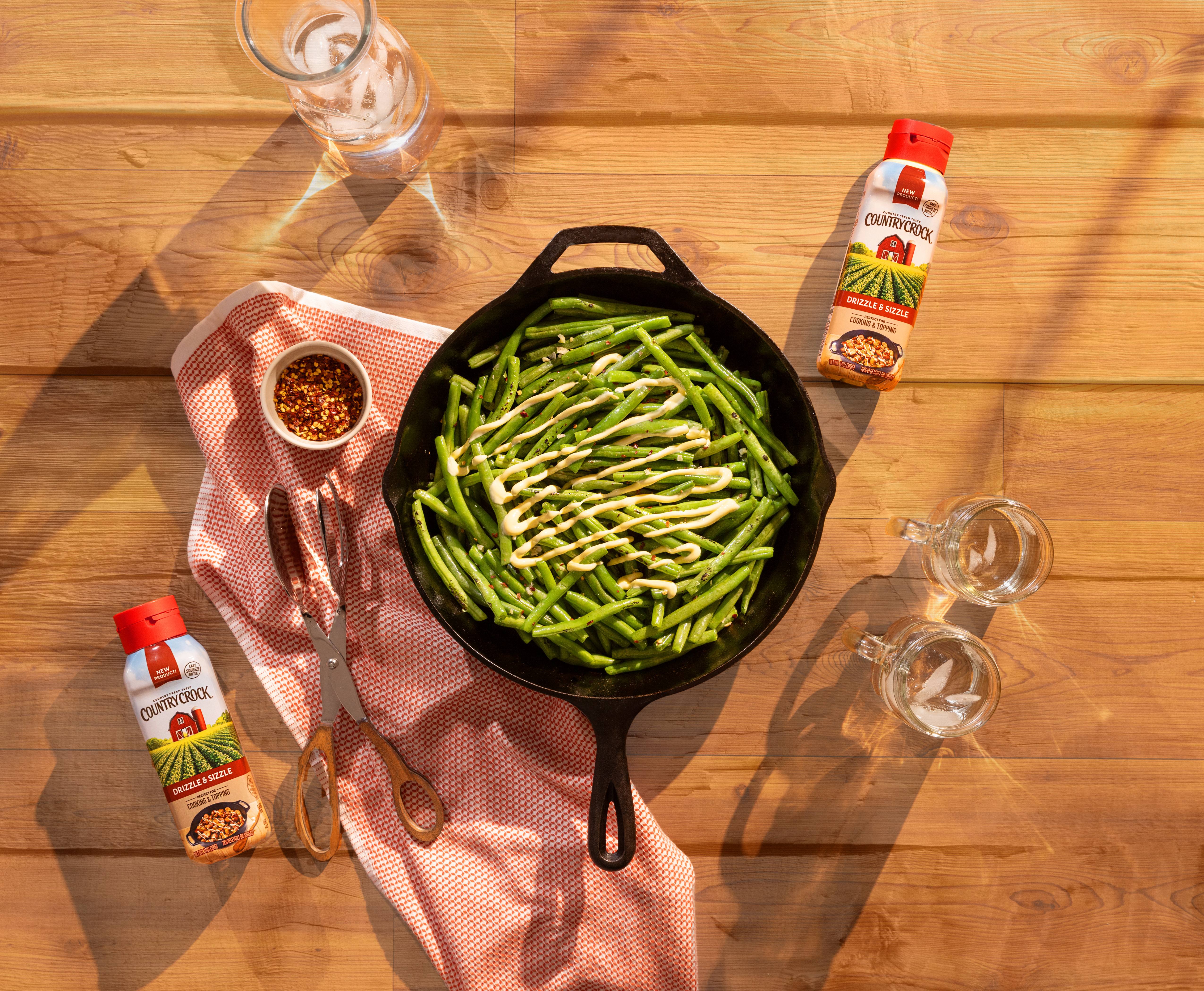 recipe image Country Crock Drizzle & Sizzle Spicy Sizzled String Beans