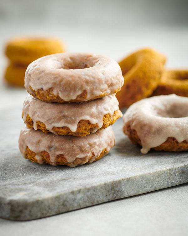 recipe image Pumpkin Spice Donuts with Maple Glaze